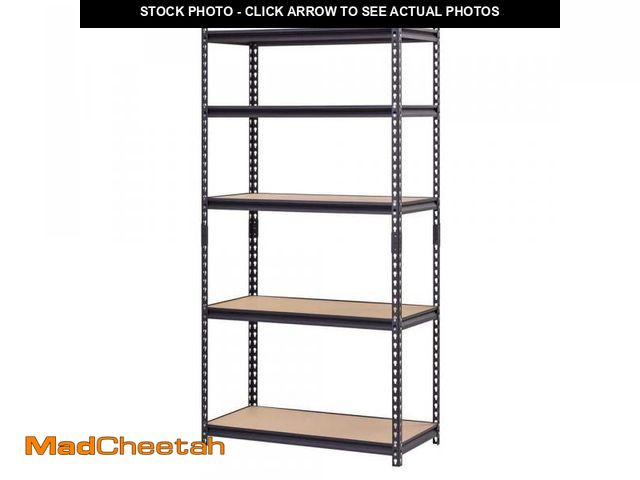 Lot 74-12408914 - Muscle Rack 5-Shelf Heavy Duty Adjustable Metal Garage Storage Shelving Unit in Black (36 in. W x 72...
