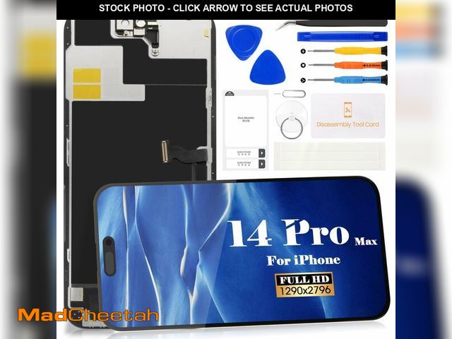 Lot 74-14302509 - SRJTEK Screen Replacement for iPhone 14 Pro Max (6.7") [INCELL], [DIY Repair Kit] Premium LCD Displa...