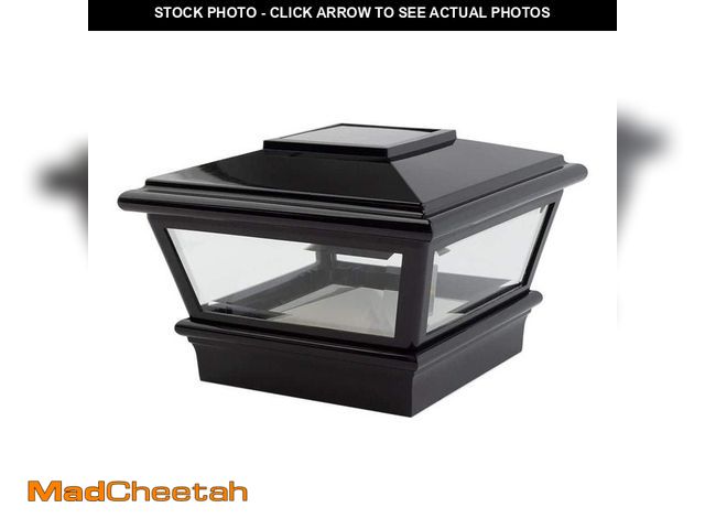 Lot 74-14590153 - Deckorators 4 in. x 4 in. Black PVC Multifit Solar Post Cap 669801 - UNUSED