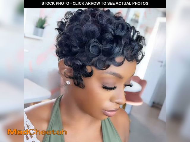 Lot 74-13631616 - VRZ Pixie Cut Wig Human Hair for Black Women Short Curly Pixie Cut Wigs Human Hair Glueless Full Mac...