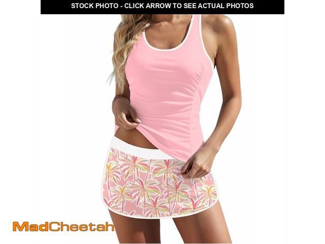 Lot 74-14152777 - SHESHOW Womens Tankini Bathing Suits with Skirt 2 Piece Tummy Control Tropical Print Tankini Swimsui...