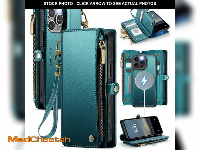 Lot 74-13568136 - Defencase for iPhone 13 Pro Magnetic Wallet Case Compatible with Magsafe with RFID Blocking Zipper S...