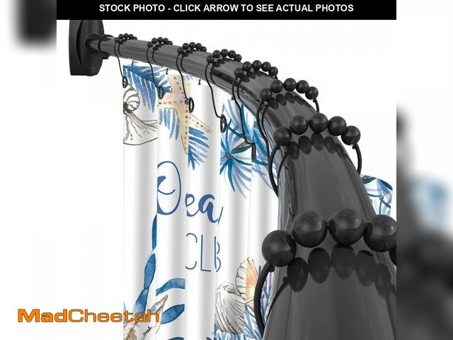 Lot 74-11559334 - YNL Curved Shower Curtain Rod 35-82In(2.9-6.8Ft), Matte Black Rounded Rustproof Shower Rod for Bathr...