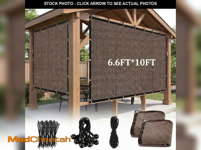 Lot 74-14274540 - Yoojahow 2 Pcs 90% Sun Shade Cloth with Grommets 10' x 6.6' Pergola Privacy Screen for Outdoor Patio...