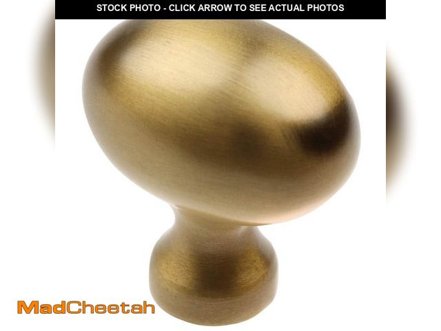 Lot 74-13692975 - GlideRite 1-1/8 in. Dia Satin Gold Classic Oval Cabinet Knob (10-Pack) - UNUSED