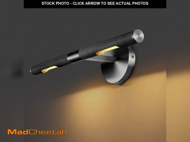 Lot 74-12502170 - Knurldon 19" Black Brass Knurled Picture Light, Dimmable Rotatable 360 Wall Sconce, Bathroom Vanity ...