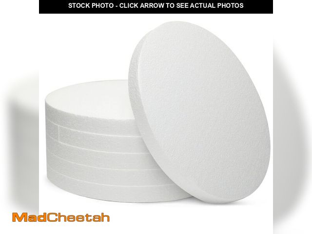 Lot 74-14210213 - Juvale Thick Foam Discs - 12 x 12 x 1 In, White, 6-Pack - Circle Foam for Flowers Bouquet &amp; DIY ...