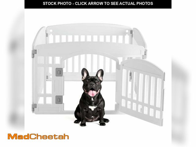 Lot 74-12888944 - CONCETTA 24 Inch 4-Panel Portable Dog Playpen for Indoor, Plastic Lightweight Indoor Puppy Pen with ...