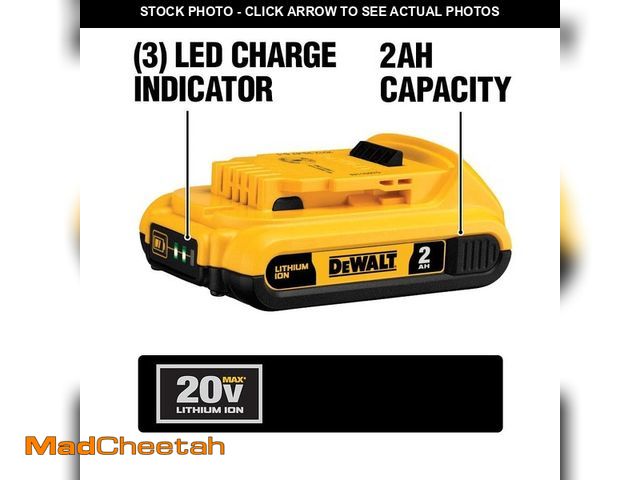 Lot 74-12795595 - DEWALT 20V MAX Lithium-Ion 2.0Ah Battery - USED