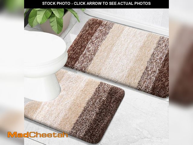 Lot 74-12457289 - OLANLY Bathroom Rug Set 2 Piece, Soft Absorbent Microfiber Bath Mats and U-Shaped Contour Toilet Rug...