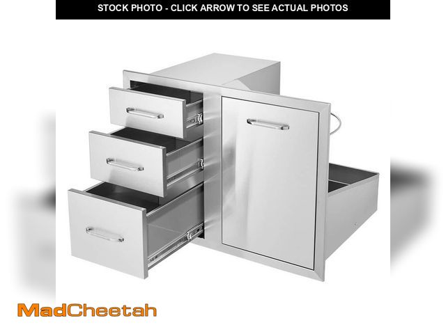 Lot 74-14392664 - SKYSHALO Outdoor Kitchen Door Drawer Combo 29.5 in. W x 22.6 in. H x 21.7 in. D Access Door/Triple D...
