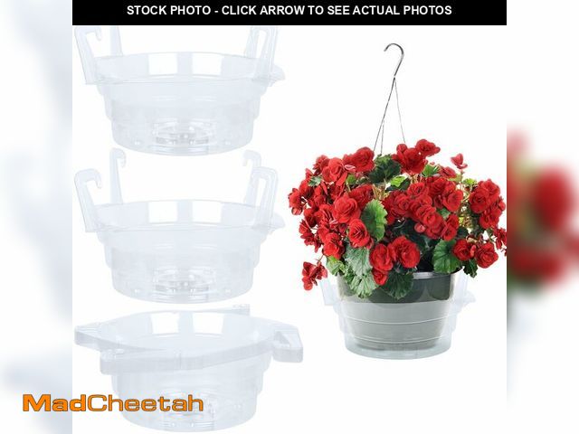 Lot 74-14062352 - Miuwauer 20 Pack of 8-inch Hanging Basket Water Catcher Plastic Hanging Plant Drip Pan Tray Plastic ...