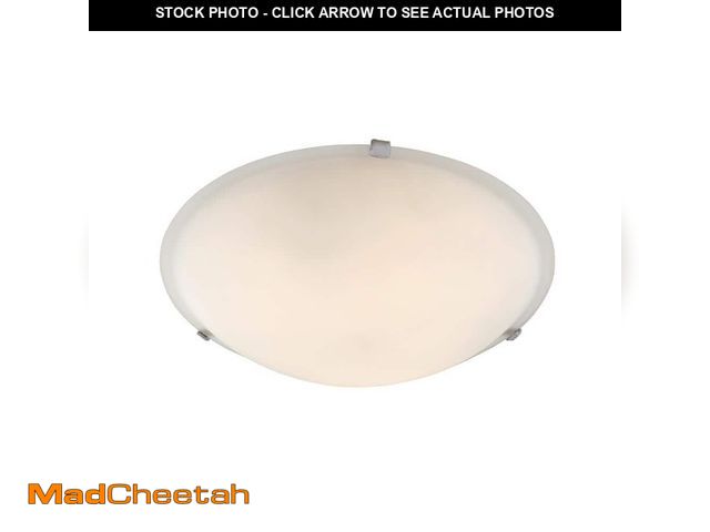 Lot 74-12692025 - *MISSING GLASS COVER* Bel Air Lighting 12 in. 2-Light Brushed Nickel Flush Mount Ceiling Light Fixtu...