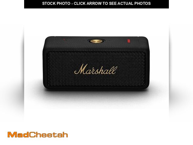 Lot 74-14591306 - Marshall Emberton II Portable Bluetooth Speaker, Black &amp; Brass - USED