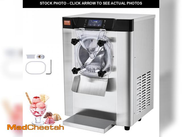 Lot 74-12268439 - VEVOR Commercial Ice Cream Machine, 12 L/H Yield, 1713W Single Flavor Countertop Hard Serve Ice Crea...