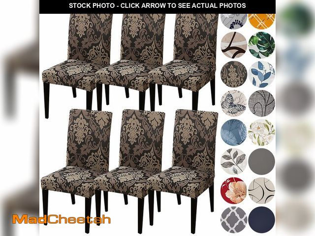 Lot 74-13950779 - HZDHCLH Chair Covers for Dining Room 6 Pack,Stretch Spandex Parsons Chair Slipcover Set of 6,Washabl...