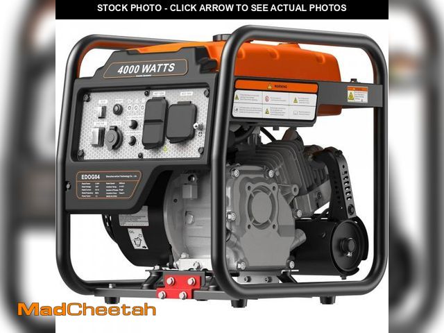 Lot 74-12197454 - Efurden 4000-Watt Portable Inverter Generator, Gas Powered Generator for Emergency Home Backup, Outd...