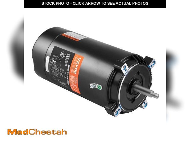 Lot 74-12558209 - VEVOR 1.5 HP Replacement Pool Pump Motor 56J Frame 115/230-Volt 3450 RPM 1.3 SF 90?F/250V Capacitor,...