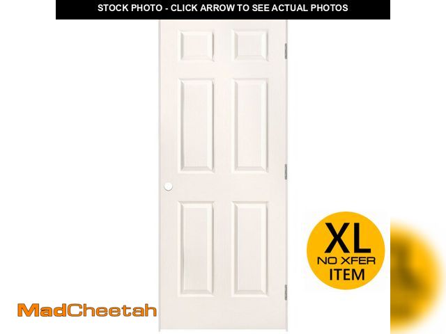 Lot 74-14199541 - Masonite 32-in x 80-in White Hollow Core 6-panel Right Hand Molded Composite Single Prehung Interior...