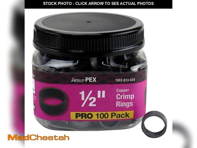 Lot 74-12517636 - Apollo 1/2 in. Copper Crimp Ring Pro Pack (100-Pack) - UNUSED