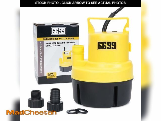 Lot 74-14377424 - 6699 Submersible Sump Pump 1/4 HP 1500GPH Utility Pump Thermoplastic Electric Portable Transfer Wate...