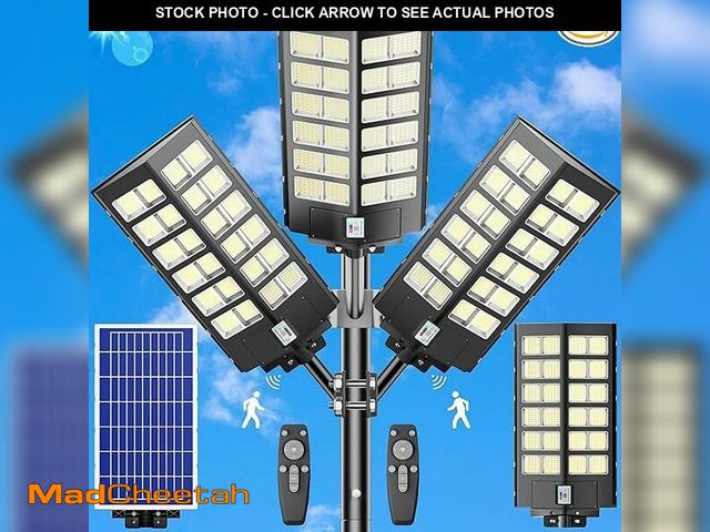 Lot 74-13698200 - loyoele 8000W Solar Street Lights Outdoor Waterproof 300000 Lumens Solar Parking Lot Light Dusk to D...