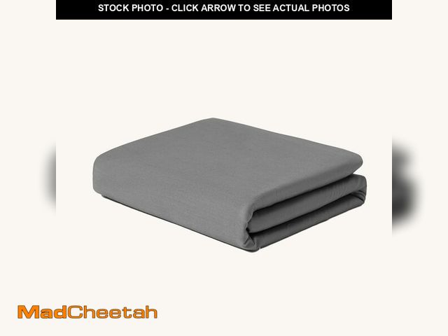 Lot 74-13621706 - Aimon Weighted Blanket Cover 100% Cotton (48"x72", Dark Grey, Queen Size, Side Zipper) Washable Cove...