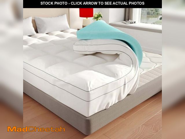 Lot 74-12888494 - 4 Inch Dual Layer Memory Foam Mattress Topper Full Size, 2 Inch Gel Memory Foam &amp; 2 Inch Pillow ...