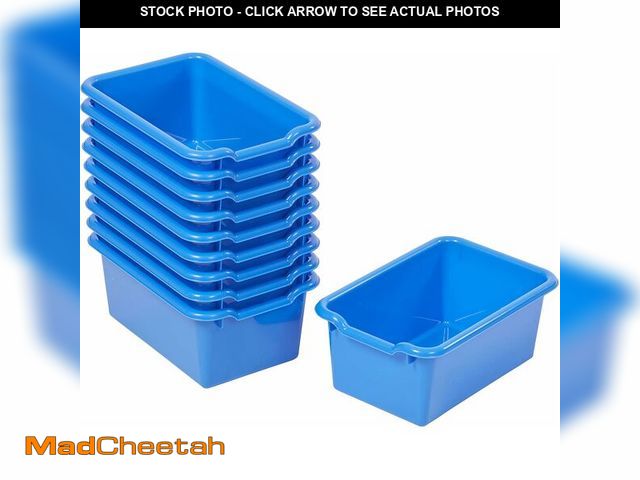 Lot 74-14305520 - ECR4Kids Scoop Front Storage Bins, Multipurpose Organization, Blue, 10-Piece - USED