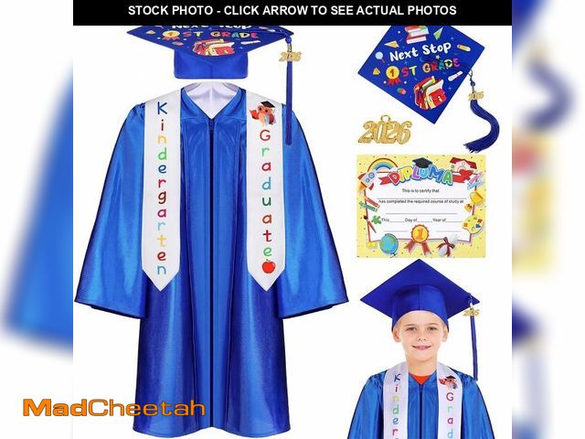Lot 74-14212992 - Retisee 7 Pieces 2026 Kindergarten and Preschool Graduation Cap Gown Stole Set with 2026 Tassel Dipl...