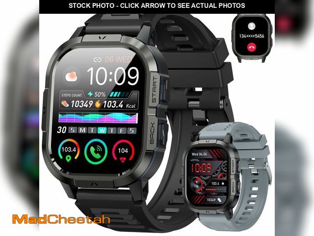 Lot 74-13574632 - Smart Watch for Men Fitness Tracker: Make/Answer Call Military Smart Watches for Men Digital Watches...
