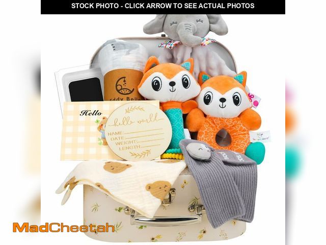 Lot 74-12709566 - Baby Gift Basket for Newborn Baby Boys, 10Pcs Quality &amp; Cute Newborn Baby Essential Stuff New Ba...