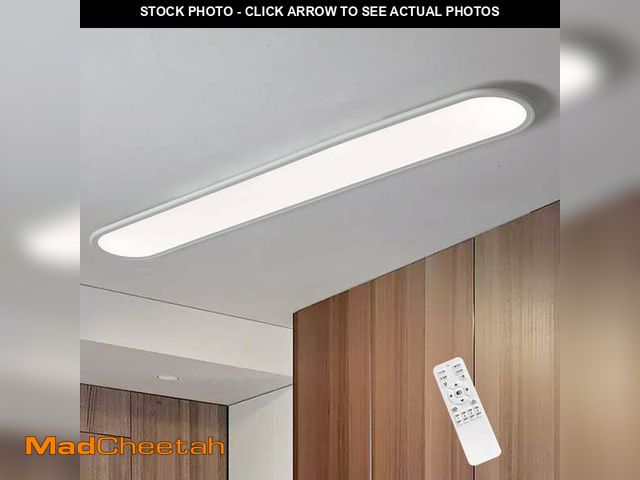 Lot 74-12668234 - Garwarn 39.4 Inch Dimmable Metal LED Ceiling Light,Slim, Edge Lit - 48W Full Spectrum Linear Ceiling...