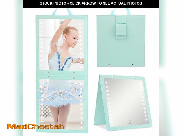 Lot 74-14147154 - Fabuday Lighted Hanging Mirror for Dance Backstage - Rechargeable Folding LED Full Length Mirror wit...