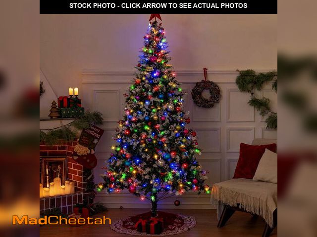 Lot 74-13045903 - BSHAPPLUS 7.5ft Pre-Lit Artificial Christmas Trees,Pre-Decorated Green Xmas Tree with 1700 Branch Ti...