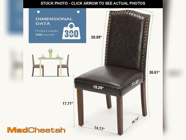 Lot 74-13733687 - (MISSING HARDWARE) DUMOS Dining Chairs Set of 2, Moden PU Leather Kitchen Table Chairs with Wooden L...