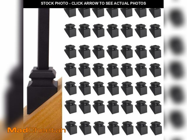 Lot 74-14060699 - Iron Baluster Shoes - Slant Shoe with Screw - for Use with 1/2" Square Balusters - Set of 50 (Satin ...