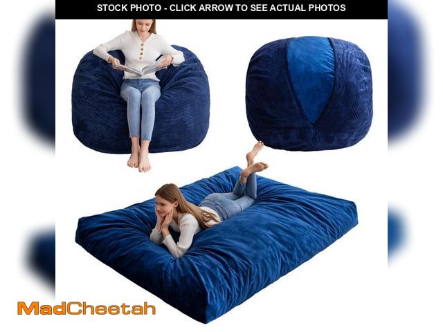 Lot 74-12538935 - HIGOGOGO Giant Bean Bag Chair Bed for Adults,Convertible Beanbag Folds from Lazy Chair to Floor Matt...