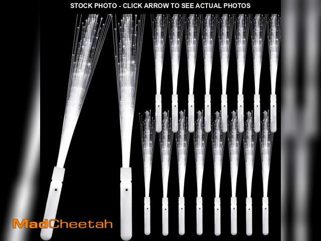 Lot 74-11549810 - Fiber Optic Wand White Glow Sticks Long Light up Wedding Wand LED Magic Flashing Sparklers with 3 Li...
