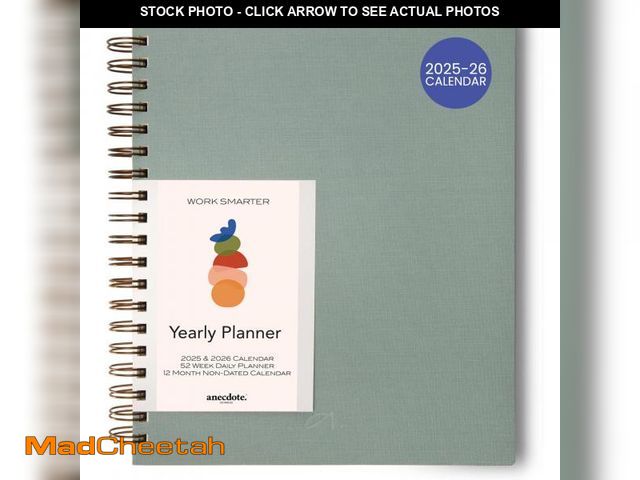 Lot 74-12432697 - Anecdote Planner 2025 (8.5" x 10") Daily Planner Weekly Monthly Planner - 52 Weeks w/Library Buckram...