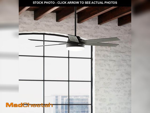 Lot 74-13560859 - Hunter Millington 60 in. Indoor Matte Black Ceiling Fan with Light Kit and Remote - UNUSED