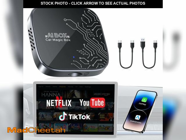 Lot 74-14263840 - 4-in-1 Wireless CarPlay Adapter for Streaming Netflix/YouTube/TikTok/TF Card, 2026 Magic Video AI Bo...