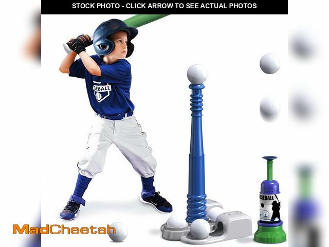 Lot 74-14212743 - QDRAGON 2 in 1 T Ball Sets for Kids 3-5 5-8, Tee Ball Set with Automatic Pitching Machine/Adjustable...