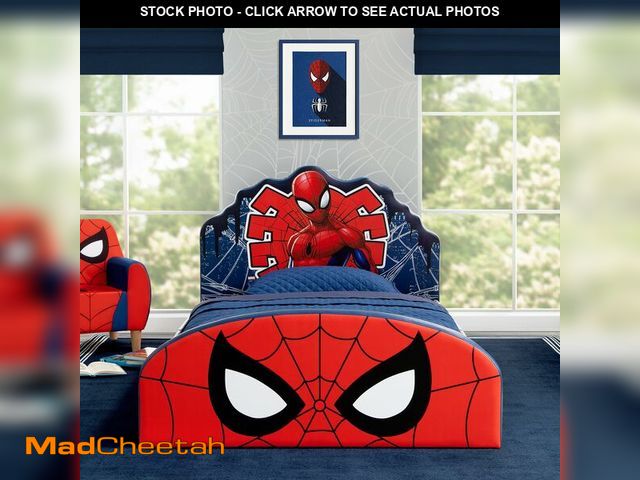Lot 74-12895243 - Delta Children Marvel Spider Man Upholstered Twin Bed, Red/Blue - UNUSED