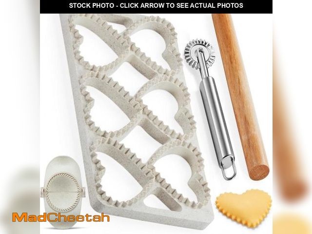 Lot 74-12329636 - MUMSUNG Ravioli Maker Press, Ravioli Press Mold Set - Heart Ravioli Stamp Maker Cutter with Wood Rol...