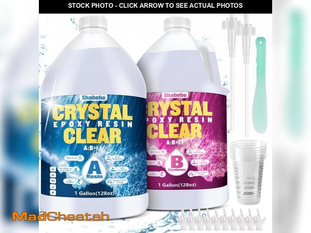 Lot 74-12052101 - Shabebe Epoxy Resin 2 Gallon Kit, Upgraded Crystal Clear Resin Epoxy Food Safe with Pump, Self Level...