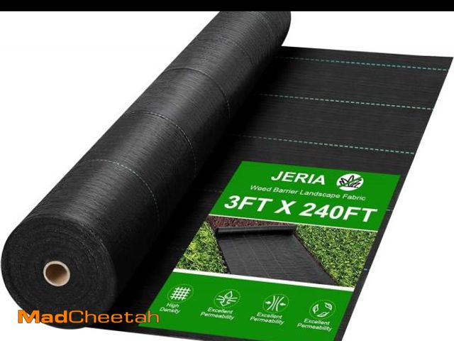 Lot 74-12523175 - JERIA 3ft x 240ft Weed Barrier Landscape Fabric Heavy Duty 3.2oz,Weed Control Fabric,Garden Weed Blo...