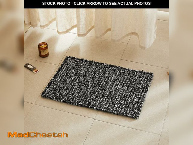 Lot 74-14433013 - TYUU Black and White Bathroom Rugs, Waffle Bath Mat Non Slip Washable Super Absorbent Quick Dry Boho...