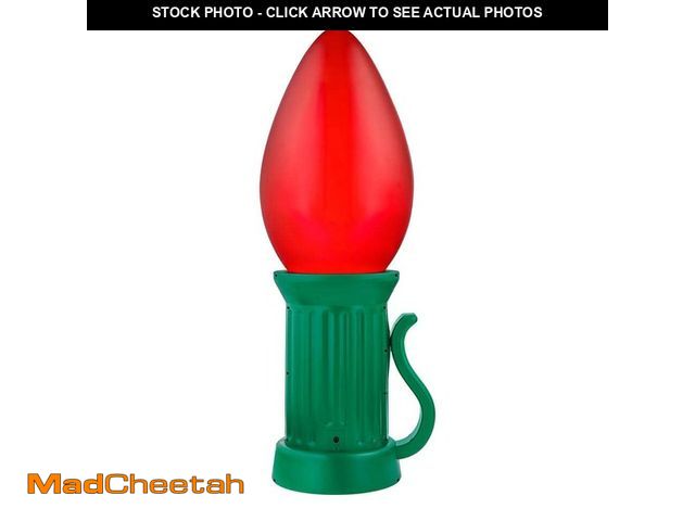 Lot 74-13048193 - 3 ft. Battery Operated LED Jumbo Red Bulb Holiday Yard Decoration - USED