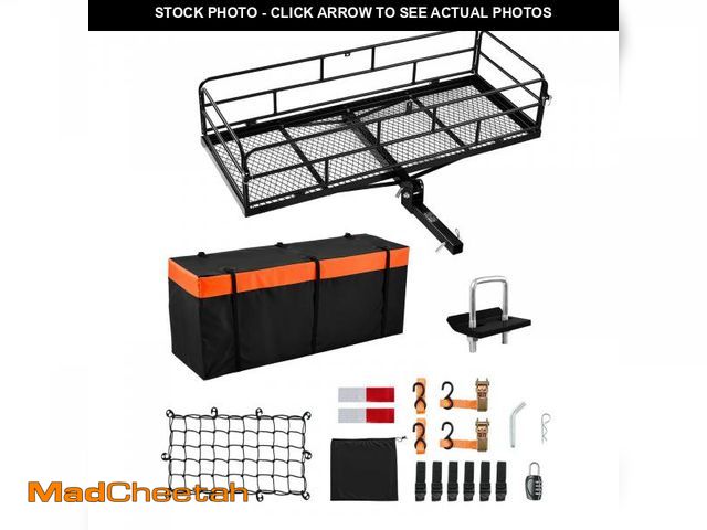 Lot 74-12389221 - VEVOR 60" x 24" x 14", Hitch Cargo Carrier, 500 lbs Capacity Hitch Cargo Carrier with Cargo Net &amp...